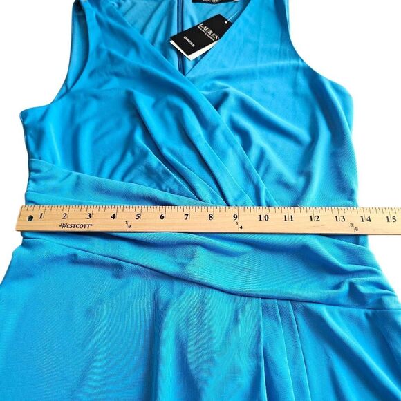 Lauren Ralph Lauren black label Sz 6 sleeveless jersey stretch dress in blaze oc - Picture 6 of 10